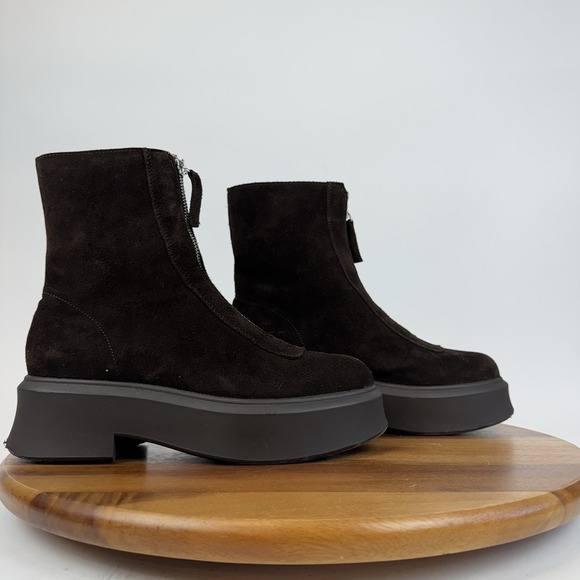 Womens Steve Madden Jones Brown Suede Platform Mid Zip Boots Size 8.5 M - Picture 1 of 8